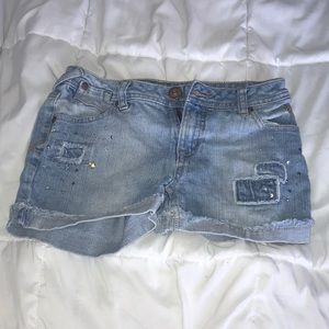 Denim shorts with bling on them